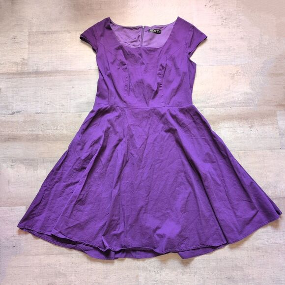 Pre-Owned Pukavt Purple Size XXL Knee Length Short Sleeve Dress - Picture 1 of 7